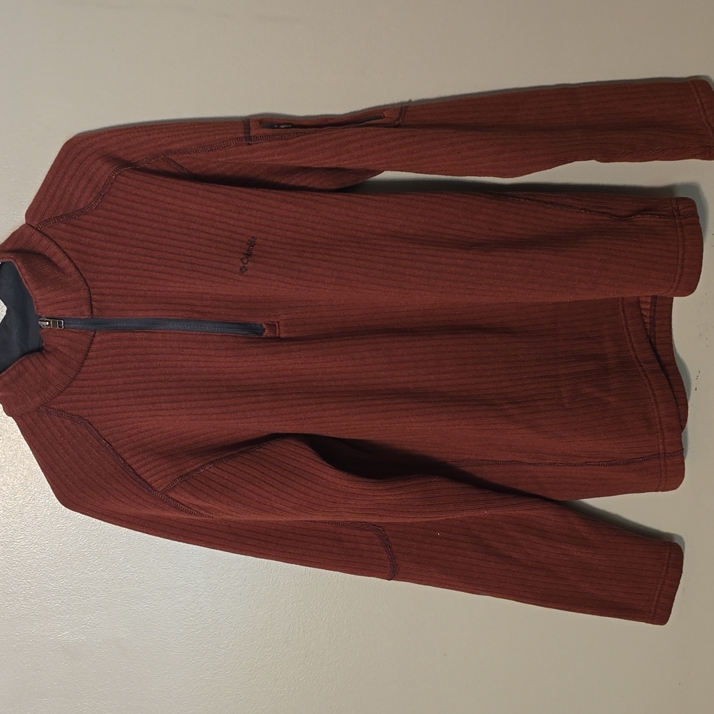 Columbia Long Sleeve Quarterzip Pullover Fleece Brown Mens Size Large - Picture 2 of 4